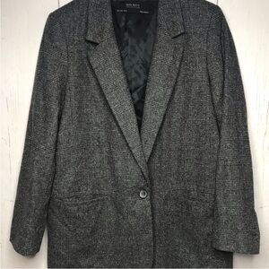 Zara Charcoal Gray Oversized Blazer
